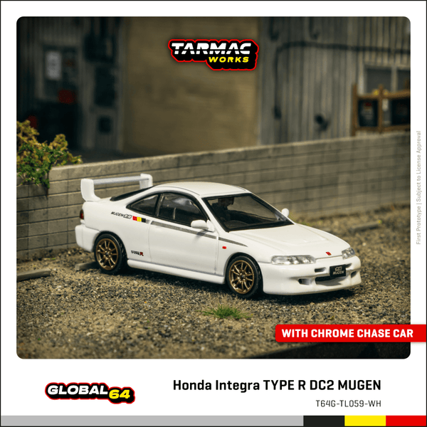 PREORDER TARMAC WORKS GLOBAL64 1/64 Honda Integra TYPE R DC2 MUGEN Championship White T64G-TL059-WH (Approx. Release Date :  Oct 2025 subject to manufacturer's final decision)