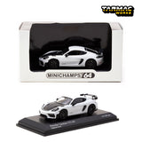 TARMAC WORKS x MINICHAMPS COLLAB64 1/64 Porsche Cayman GT4 RS Grigiocam Povolo T64MC-004-GR