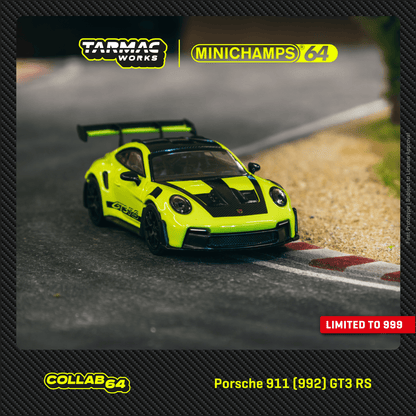 TARMAC WORKS COLLAB64 1/64 Porsche 911 (992) GT3 RS Acid Green T64MC-005-AG