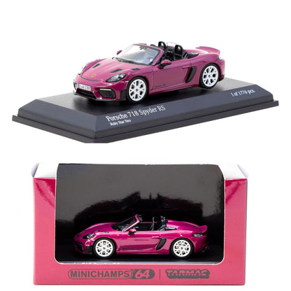 TARMAC WORKS COLLAB64 1/64 MINICHAMPS x Tarmac Works Porsche 718 Spyder RS  Ruby Star Neo T64MC-008-RS