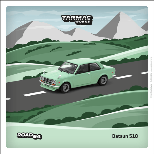 Tarmac Works ROAD64 1/64 Datsun 510 Light Green T64R-052-GR