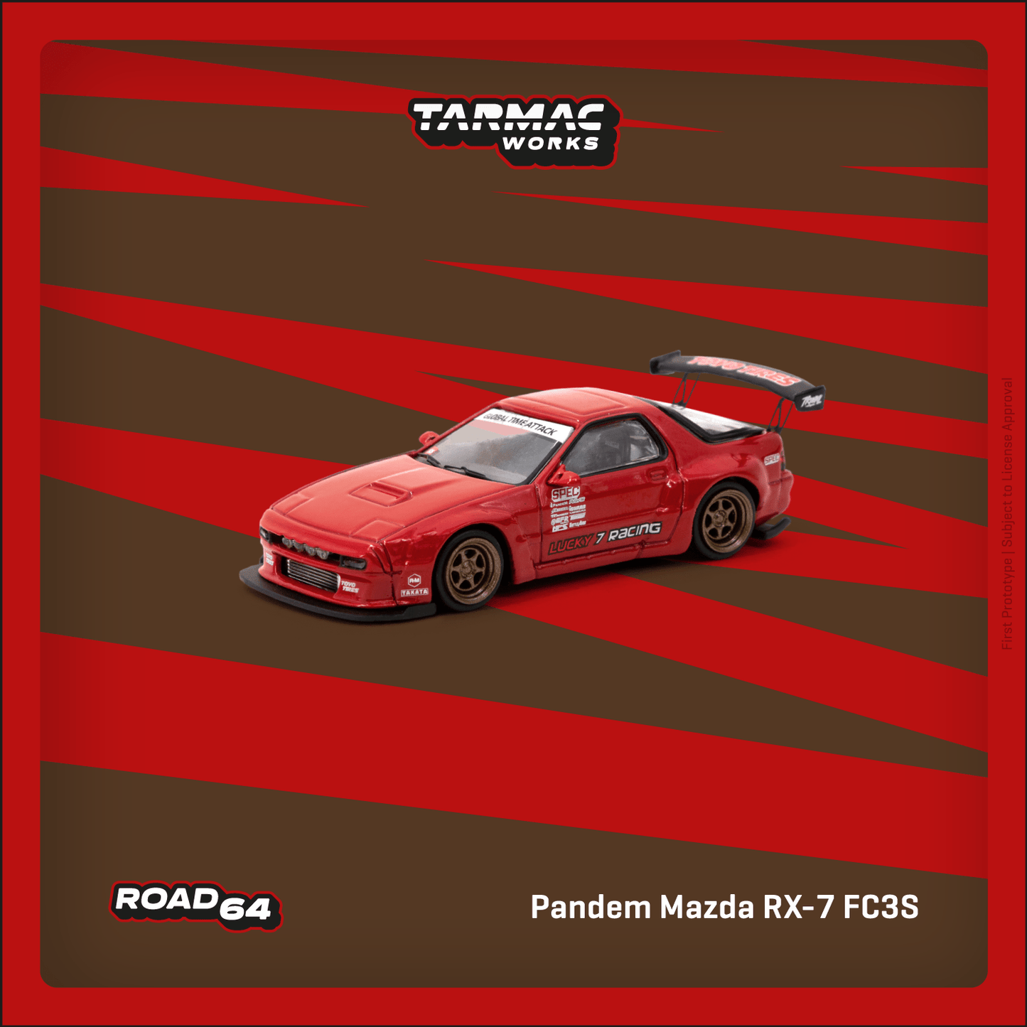 Tarmac Works ROAD64 1/64 Pandem Mazda RX-7 FC3S Red T64R-066-RE