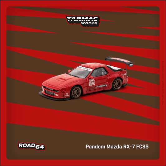 Tarmac Works ROAD64 1/64 Pandem Mazda RX-7 FC3S Red T64R-066-RE