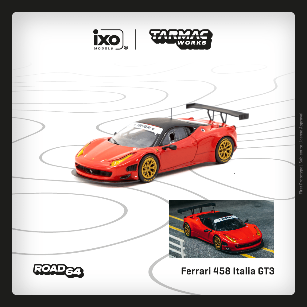 TARMAC WORKS ROAD64 1/64 Ferrari 458 Italia GT3 Red T64R-073-RE