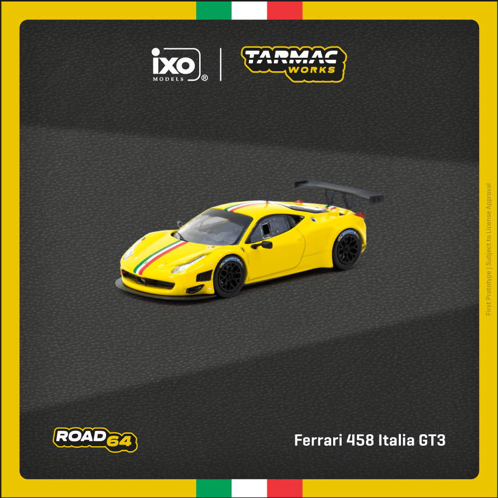 TARMAC WORKS ROAD64 1/64 Ferrari 458 Italia GT3 Yellow T64R-073-YL