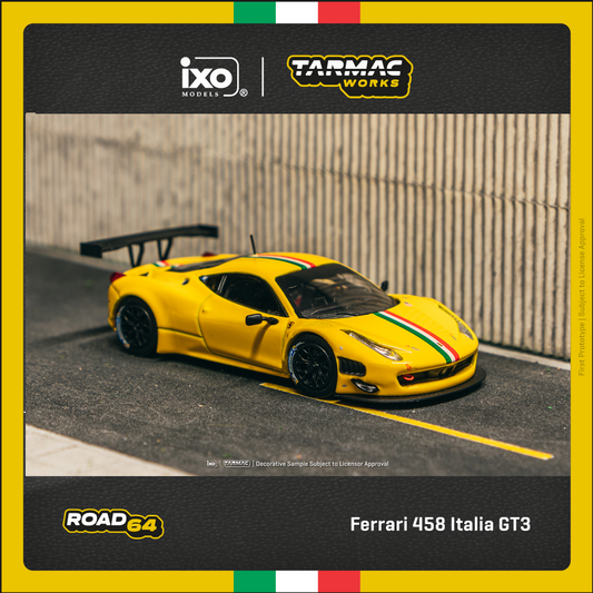 TARMAC WORKS ROAD64 1/64 Ferrari 458 Italia GT3 Yellow T64R-073-YL