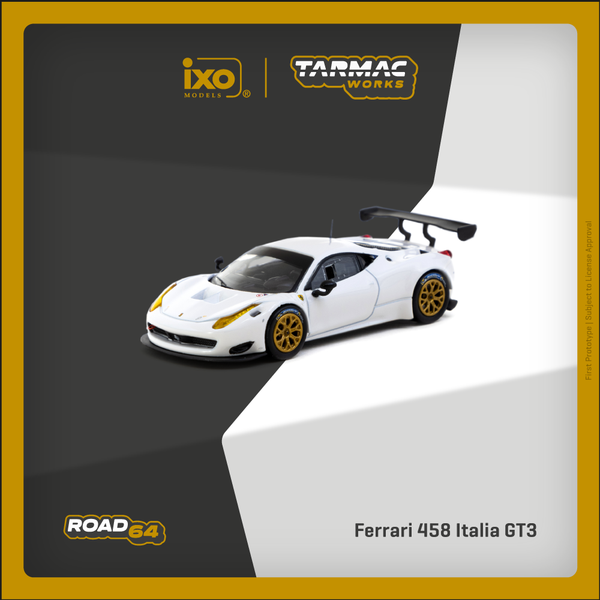 PREORDER TARMAC WORKS ROAD64 1/64 Ferrari 458 Italia GT3 White T64R-074-WH (Approx. Release Date :  APRIL 2025 subject to manufacturer's final decision)