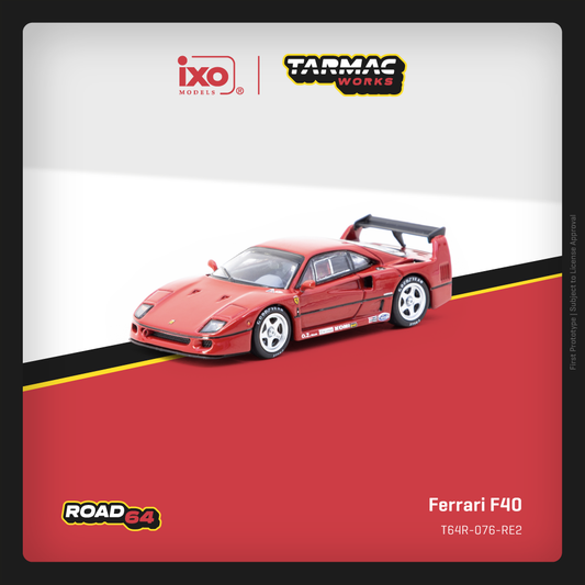 TARMAC WORKS ROAD64 1/64 Ferrari F40 Red T64R-076-RE2