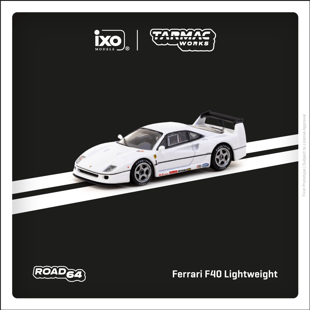 Tarmac Works ROAD64 1/64 Ferrari F40 Lightweight White T64R-076-WH