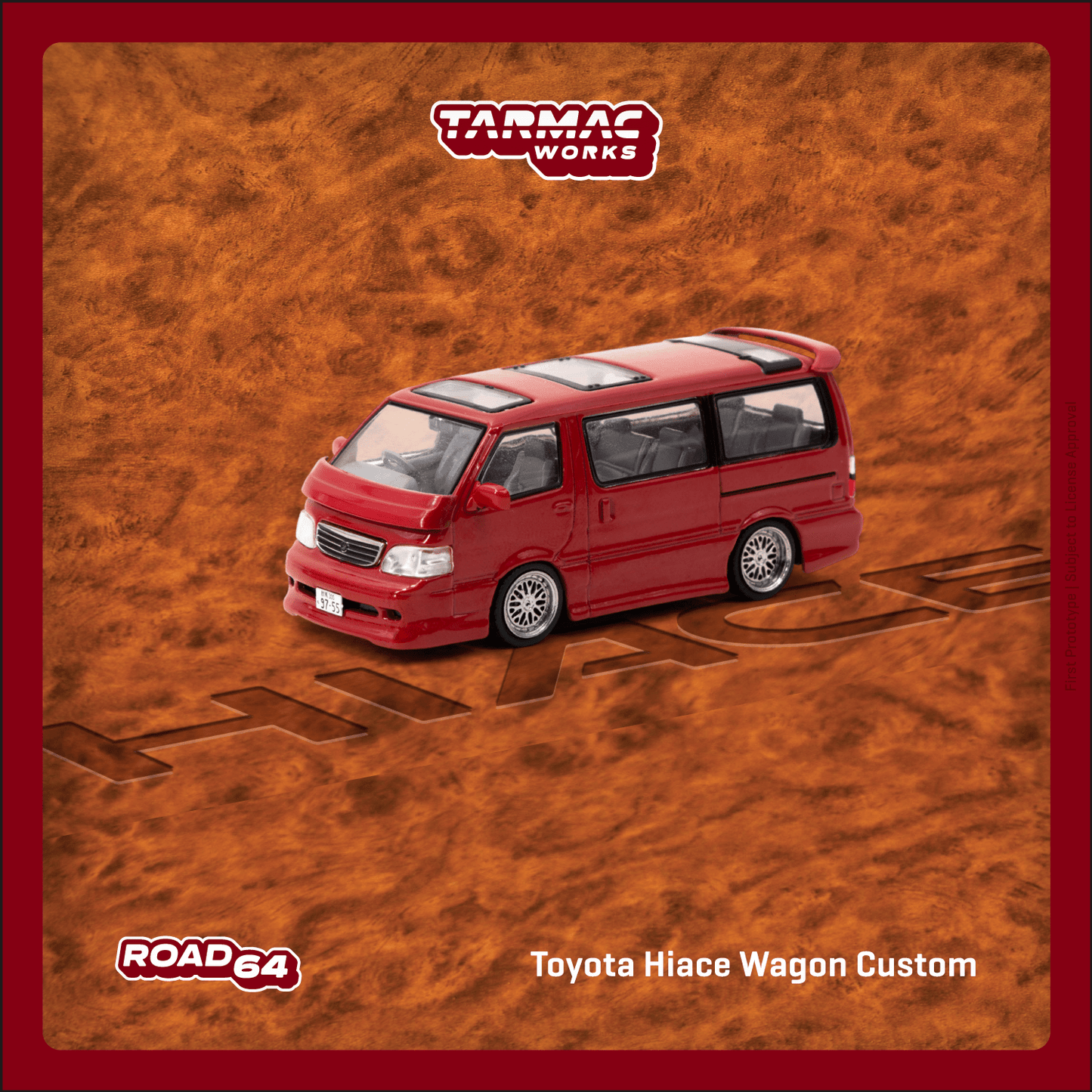 Tarmac Works ROAD64 1/64 Toyota Hiace Wagon Custom Red T64R-078-RE