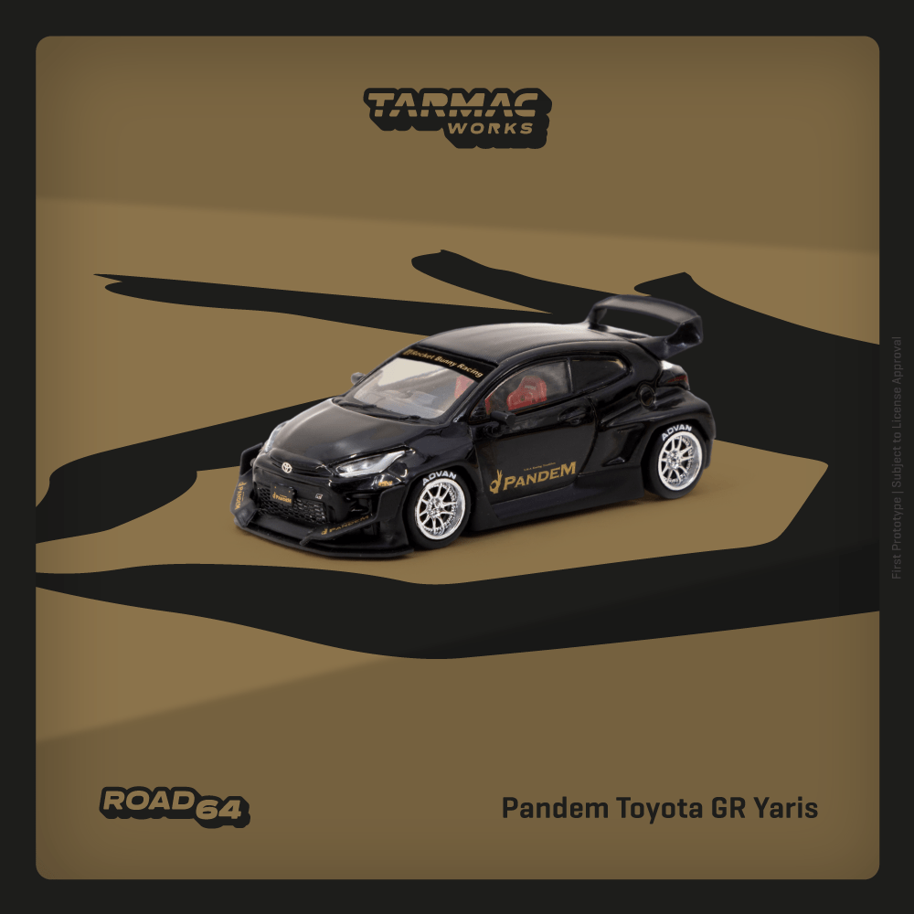 Tarmac Works ROAD64 1/64 Pandem Toyota GR Yaris Black T64R-080-BK