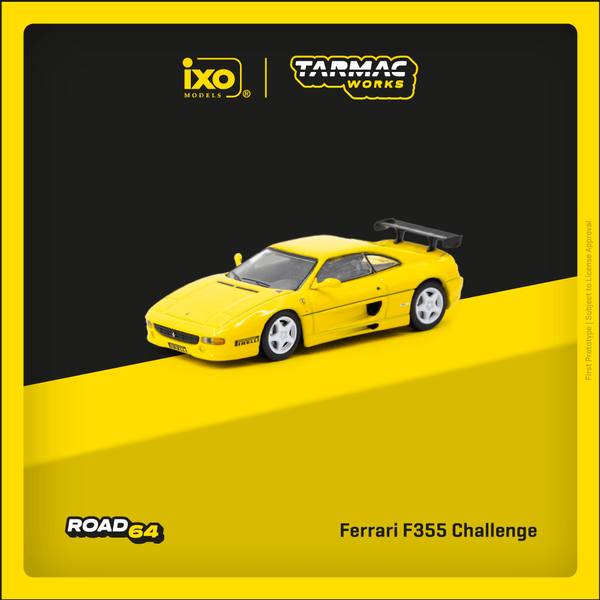 PREORDER TARMAC WORKS ROAD64 1/64 Ferrari F355 Challenge Yellow T64R-083-YL (Approx. Release D ate : FEB 2025 subject to manufacturer's final decision)