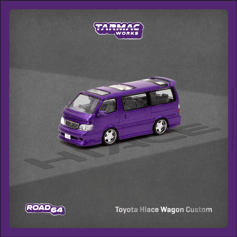 Tarmac Works ROAD64 1/64 Toyota Hiace Wagon Custom Purple T64R-078-PU