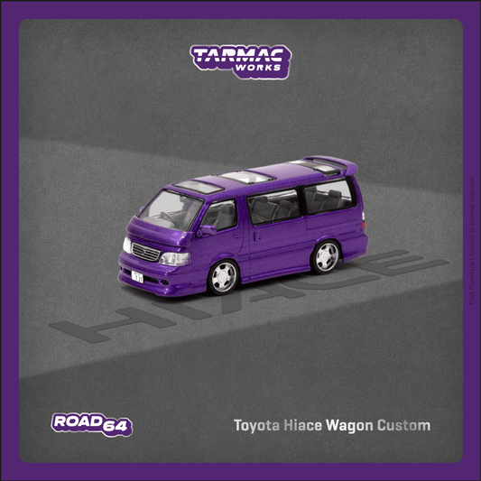 Tarmac Works ROAD64 1/64 Toyota Hiace Wagon Custom Purple T64R-078-PU