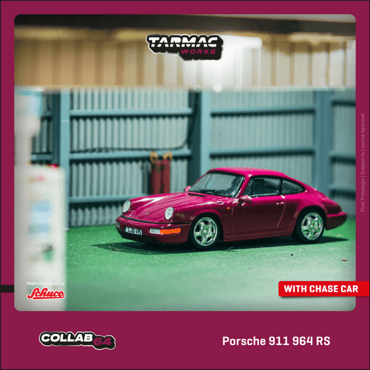 PREORDER TARMAC WORKS COLLAB64 1/64 Porsche 911 964 RS Ruby Star T64S-017-RS (Approx. Release Date :  AUGUST 2025 subject to manufacturer's final decision)