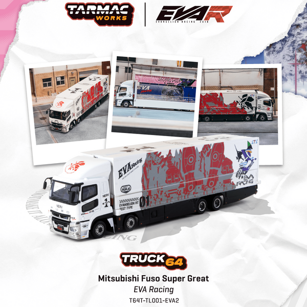 PREORDER TARMAC WORKS TRUCK64 1/64 Mitsubishi Fuso Super Great EVA Racing T64T-TL001-EVA2 (Approx. Release Date :  MAR 2026 subject to manufacturer's final decision)