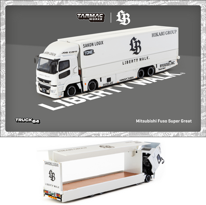 PREORDER TARMAC WORKS TRUCK64 1/64 Mitsubishi Fuso Super Great LB-TRUCKS T64T-TL001-LBW (Approx. Release Date :  AUGUST 2025 subject to manufacturer's final decision)