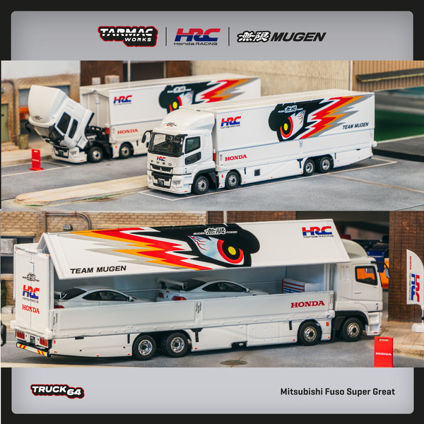 PREORDER TARMAC WORKS TRUCK64 1/64 Mitsubishi Fuso Super Great TEAM MUGEN T64T-TL001-MU (Approx. Release Date : FEB 2025 subject to manufacturer's final decision)