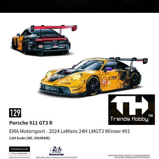 PREORDER Trends Hobby 1/64 Porsche 911 GT3 R EMA Motorsport - LeMans 24H 2024 LMGT3 Winner #91 241084(K) (Approx. Release Date: Q3 2026 and subject to the manufacturer's final decision)