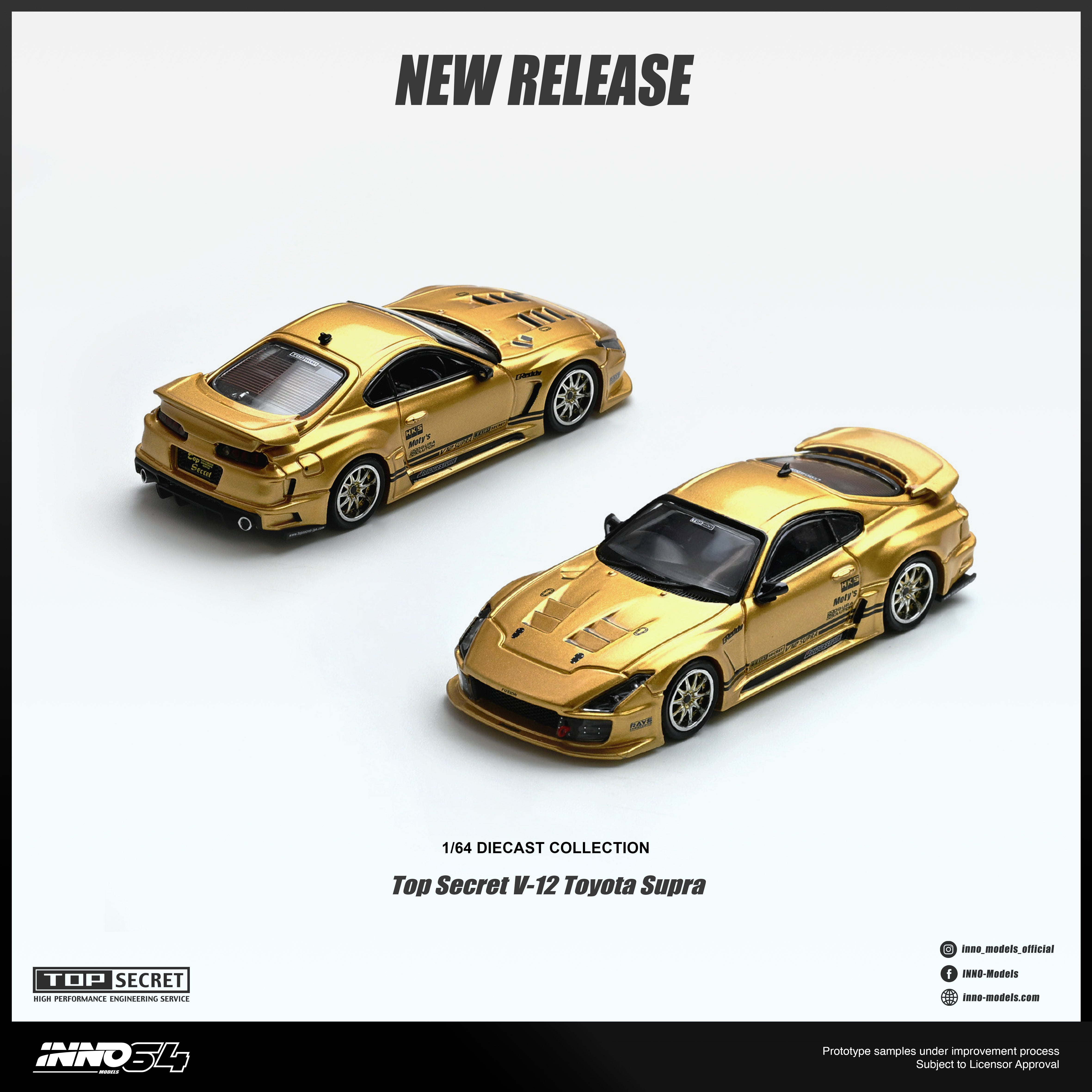 PREORDER INNO64 1/64 TOP SECRET V12 SUPRA IN64-A80TSV12-01 (Approx