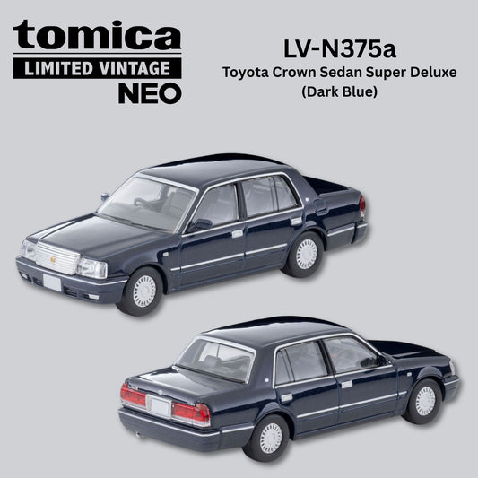TOMYTEC TLV 1/64 Toyota Crown Sedan Super Deluxe Navy Blue LV-N375a