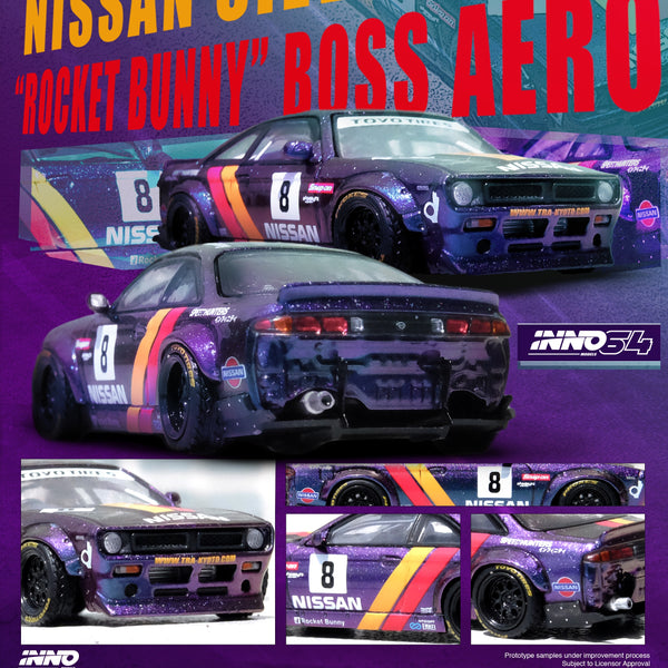 PREORDER INNO64 1/64 NISSAN SILVIA (S14) BOSS "ROCKET BUNNY" Purple IN64-S14B-PRP (Approx. Release Date : SEPTEMBER 2024 subject to the manufacturer's final decision)