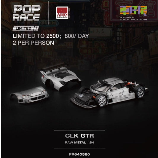 POPRACE 1/64 MERCEDES-BENZ AMG CLK GTR Raw Metal PR640580