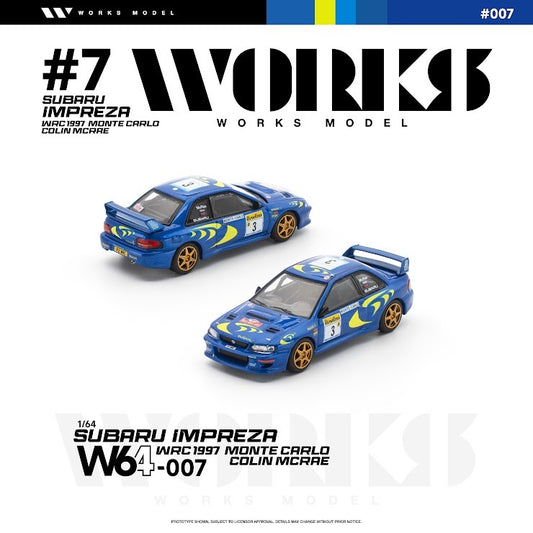 PREORDER WORKS 1/64 SUBARU IMPREZA WRC 1997 MONTE CARLO COLIN MCRAE W64-007 (Approx. Release Date: Q3 2026 and subject to the manufacturer's final decision)