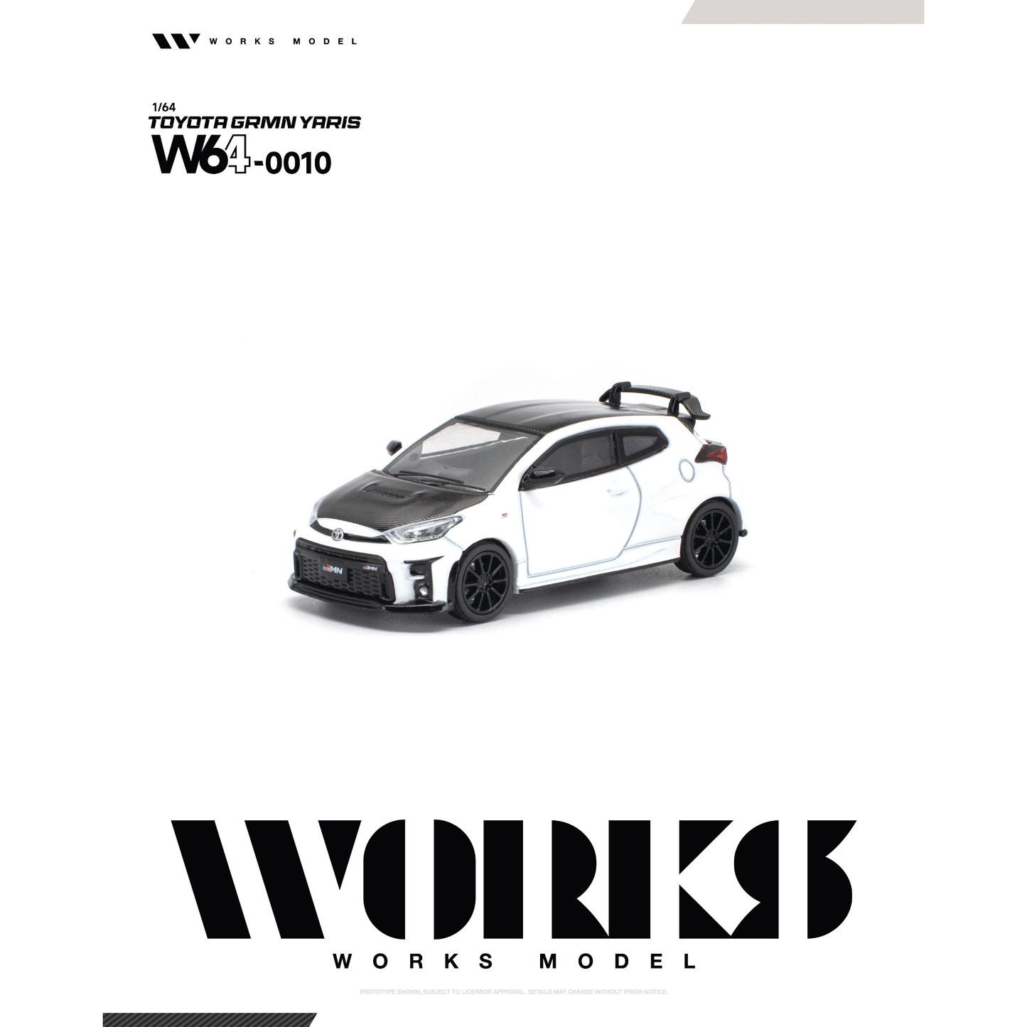 PREORDER WORKS 1/64 TOYOTA GRMN YARIS WHITE W640010 (Approx. Release Date: Q2 2027 and subject to the manufacturer's final decision)