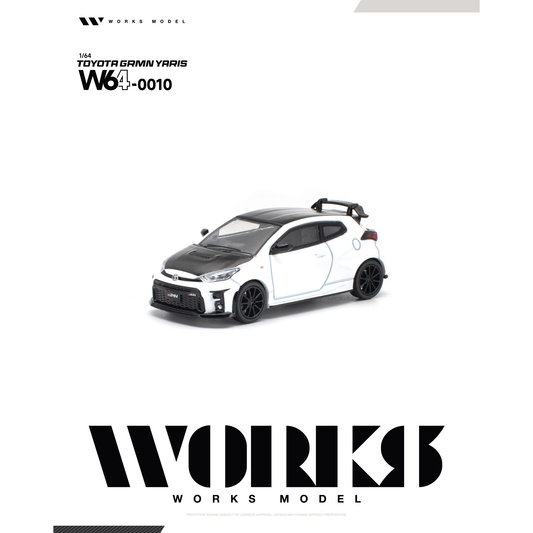 PREORDER WORKS 1/64 TOYOTA GRMN YARIS WHITE W640010 (Approx. Release Date: Q2 2027 and subject to the manufacturer's final decision)