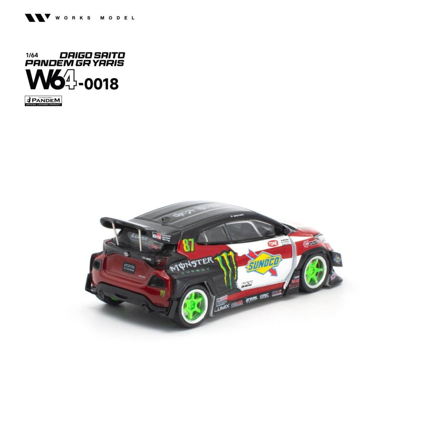 PREORDER WORKS 1/64 PANDEM GR YARIS DAIGO SAITO W640018 (Approx