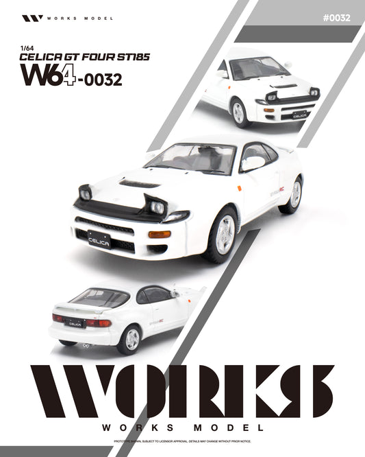 PREORDER WORKS 1/64 TOYOTA CELICA GT FOUR ST185 WHITE W640032 (Approx. Release Date: Q4 2026 and subject to the manufacturer's final decision)