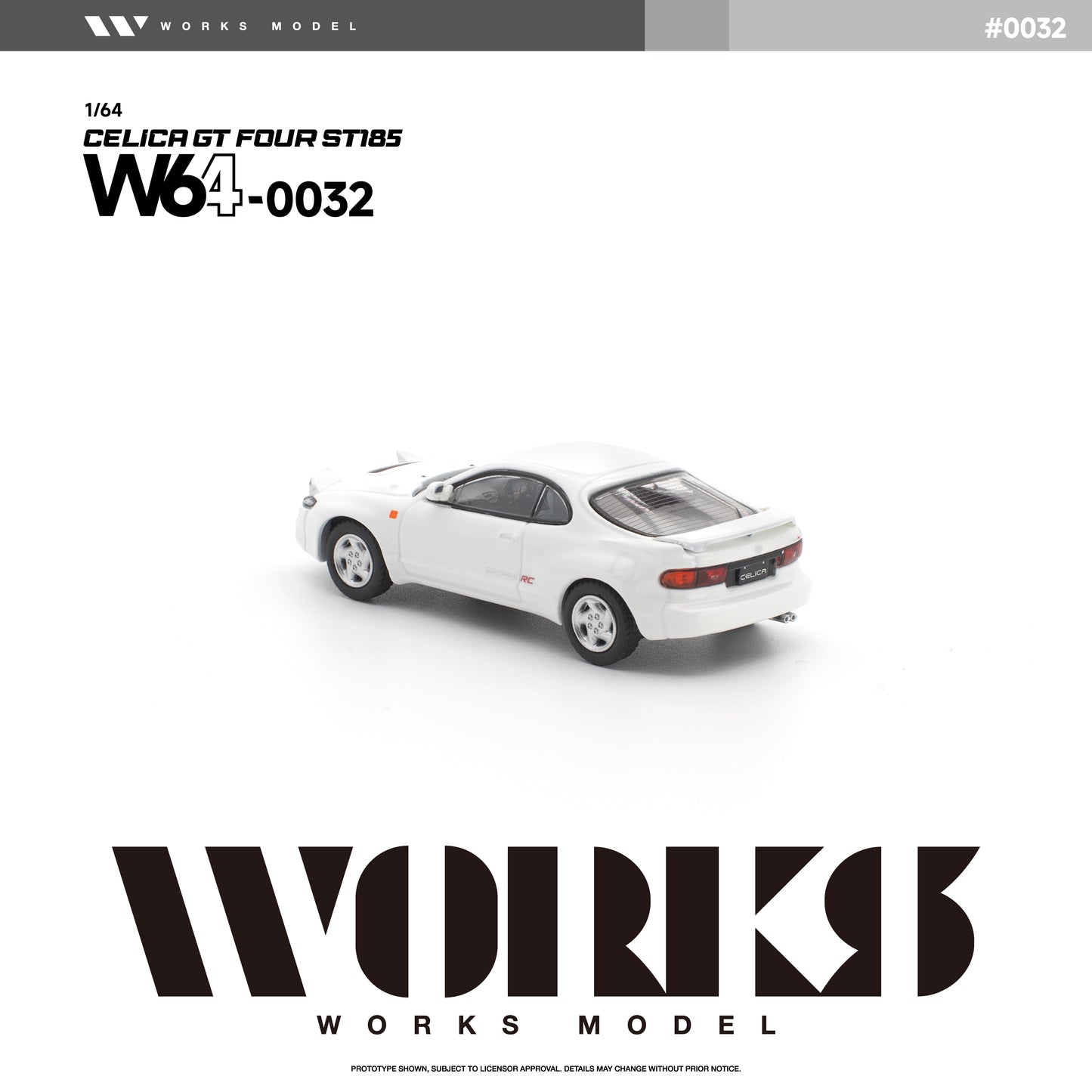 PREORDER WORKS 1/64 TOYOTA CELICA GT FOUR ST185 WHITE W640032 (Approx. Release Date: Q4 2026 and subject to the manufacturer's final decision)