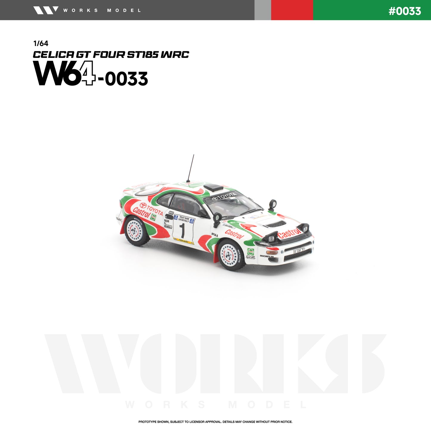 PREORDER WORKS 1/64 TOYOTA CELICA GT FOUR ST185 WRC W640033 (Approx. Release Date: Q4 2026 and subject to the manufacturer's final decision)