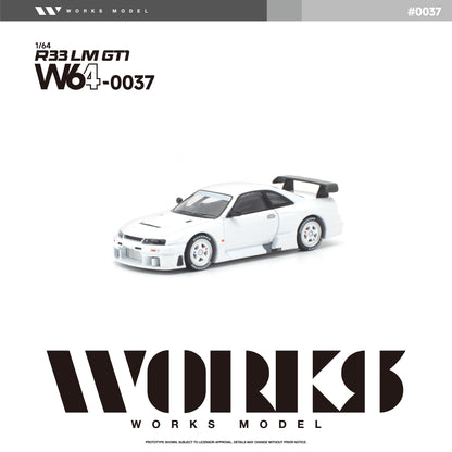 PREORDER WORKS 1/64 R33 LM 1995 GT1 WHITE W640037 (Approx. Release Date: Q4 2026 and subject to the manufacturer's final decision)