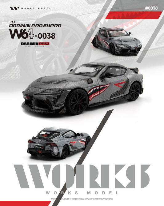 PREORDER WORKS 1/64 DARWIN PRO SUPRA CARBON GREY W640038 (Approx. Release Date: Q4 2026 and subject to the manufacturer's final decision)