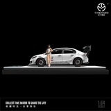 TIME MICRO 1/64 Honda Civic Modified WHITE with Figurine