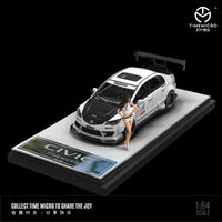 TIME MICRO 1/64 Honda Civic Modified WHITE with Figurine