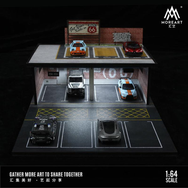 MOREART 1/64 Double Parking Lot with Light (66 THEME STYLE)