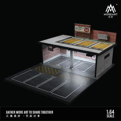 MOREART 1/64 Double Parking Lot with Light (66 THEME STYLE)