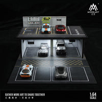 MOREART 1/64 Double Parking Lot with Light (86 THEME STYLE)