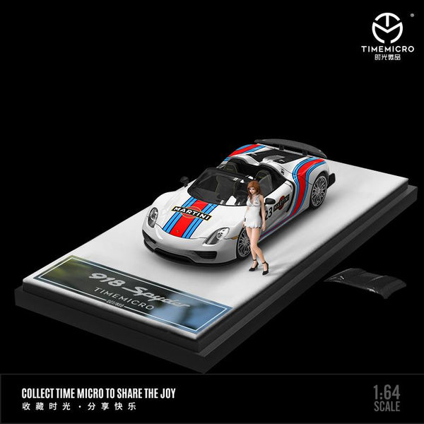 TIME MICRO 1/64 Porsche 918 Spyder Martini #23 with Figurine