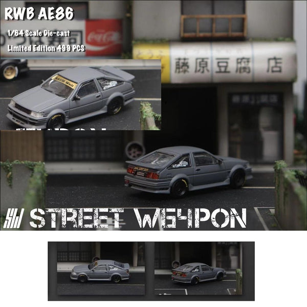 PREORDER Street Weapon 1/64 RWB AE86 Cement Gray (Approx. Release