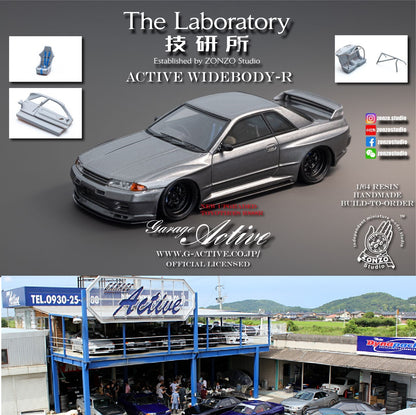 The Laboratory 1/64  RESIN Active Widebody-R R32 (Garage Active) - Grey
