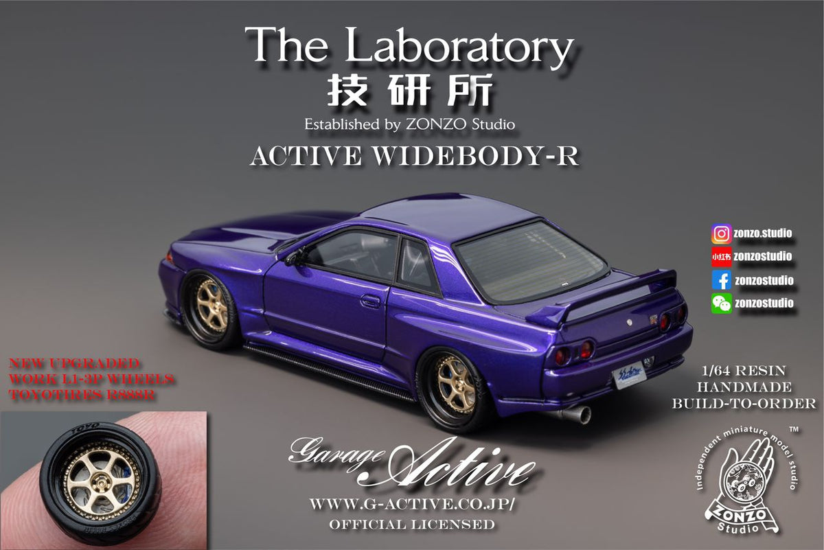 The Laboratory 1/64 RESIN Active Widebody-R R32 (Garage Active) - Purp ...