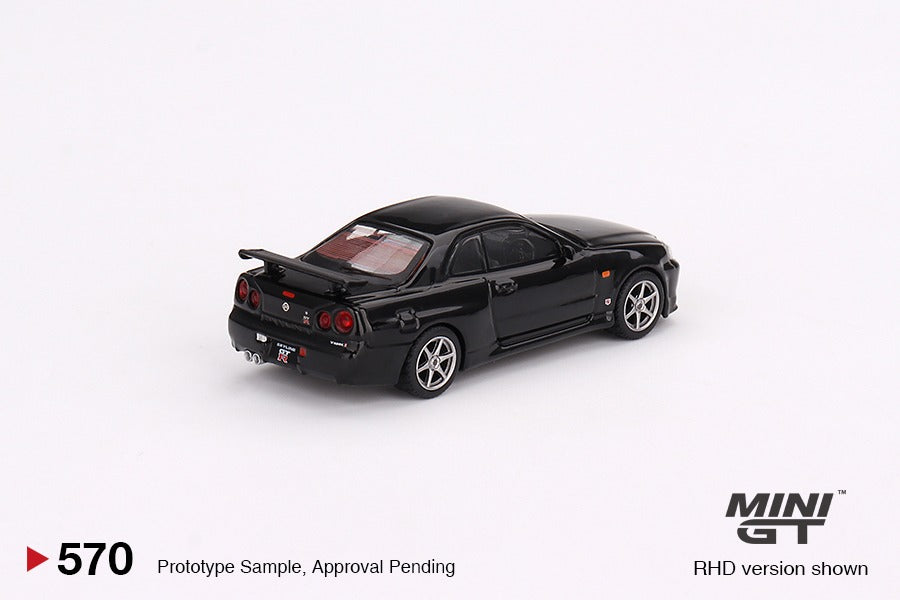 MINI GT 1/64 Nissan Skyline GT-R (R34) V-Spec Black Pearl RHD