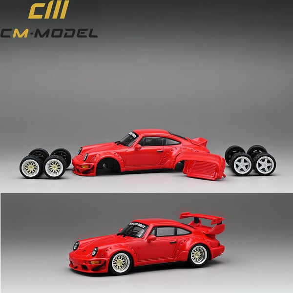 CM MODEL 1/64 Porsche 964 Widebody Red