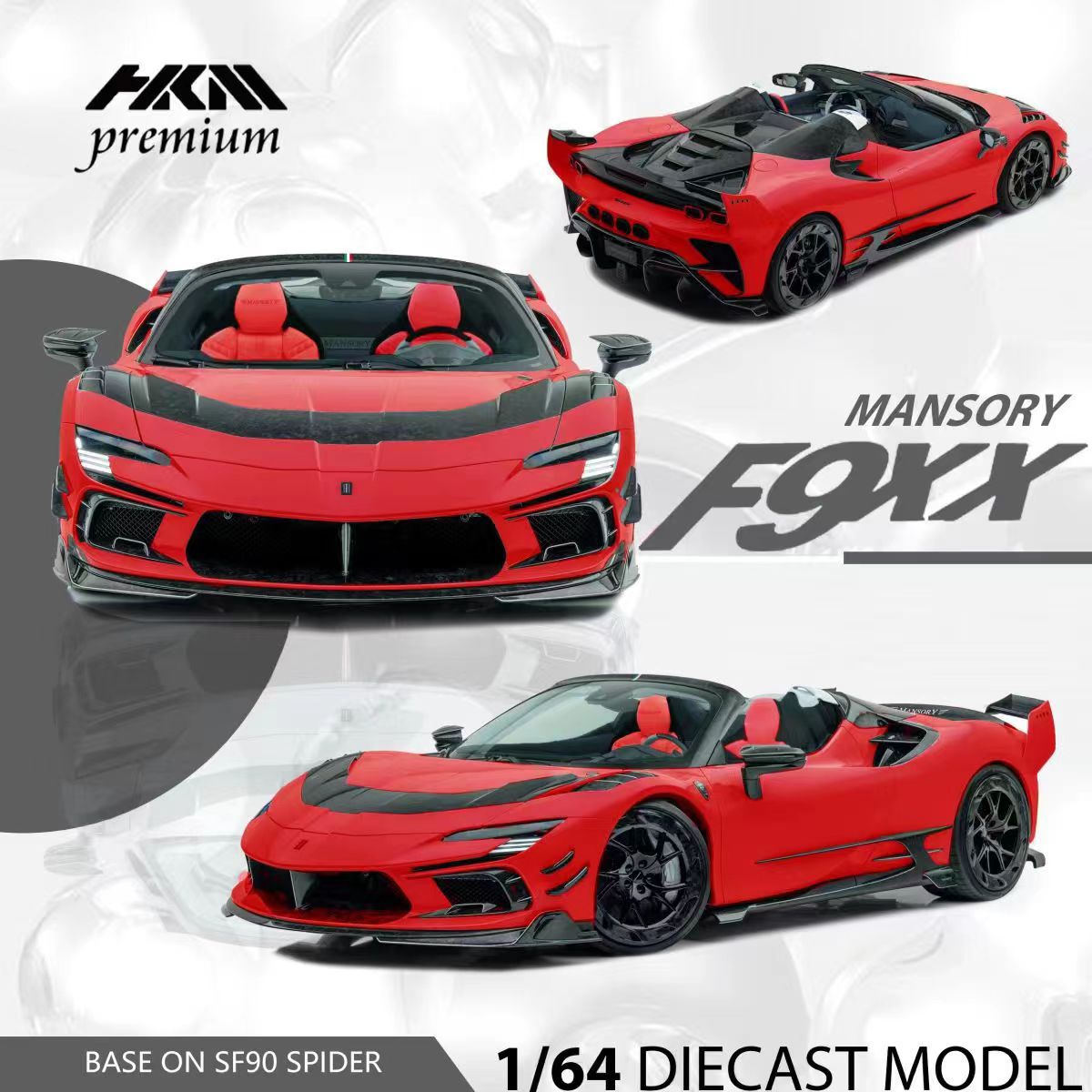 HKM Premium 1/64 Mansory SF90 F9XX - Red Convertible