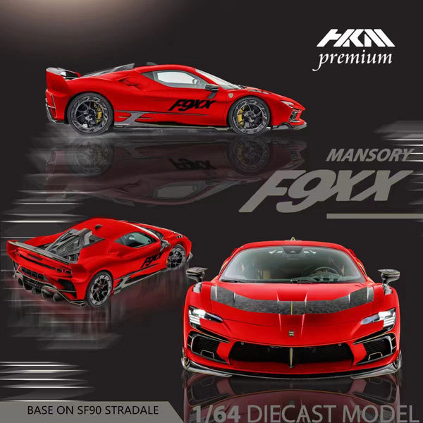 PREORDER HKM Premium 1/64 Mansory SF90 F9XX - Red Coupe (Approx. Release Date : SEPTEMBER 2023 subject to manufacturer's final decision)