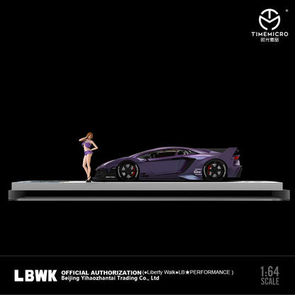 PREORDER TIME MICRO 1/64 LBWK LP700 GTEVO Purple with Figurine (Approx. Release Date: AUGUST 2023 and subject to the manufacturer's final decision)